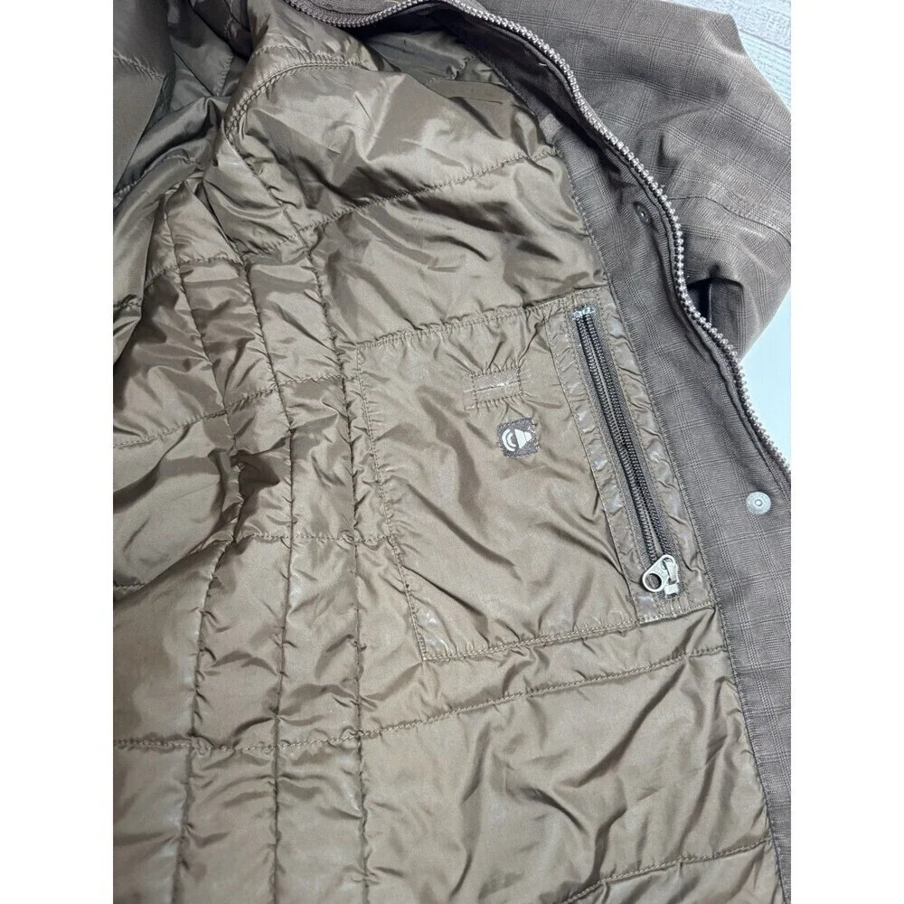 Women"The North Face" brown zipper/snaps hooded coat SIZE MEDIUM - Picture 14 of 16